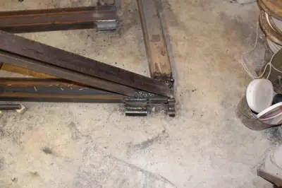 Steel for the door. Steel channel laid out for the new door frame.