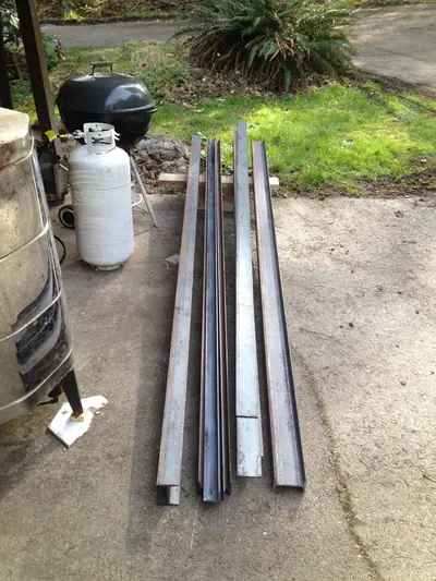 Steel delivered. Channel and angle iron, ready to cut.